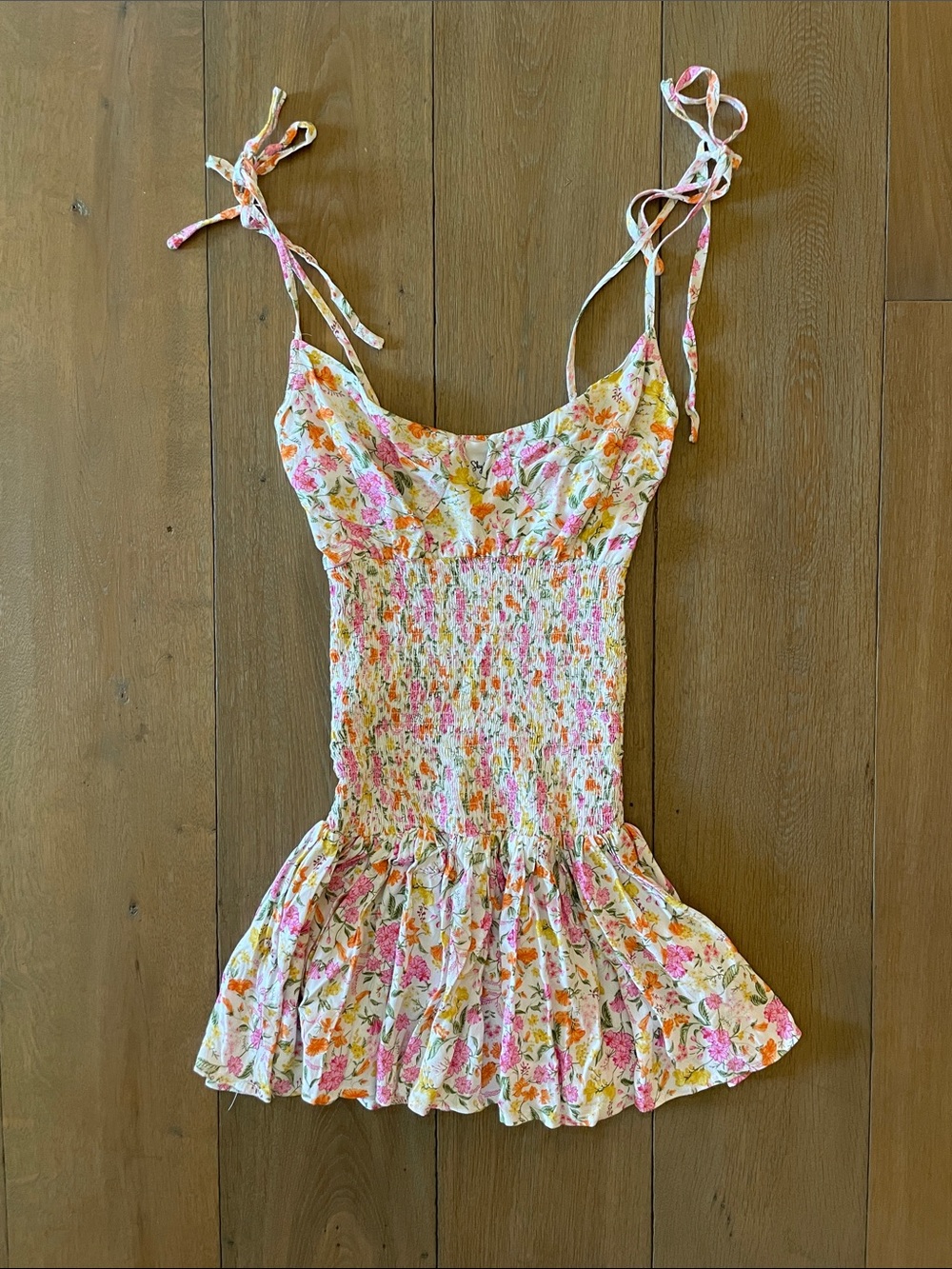 Floral Tie-Shoulder Mini Dress- size S